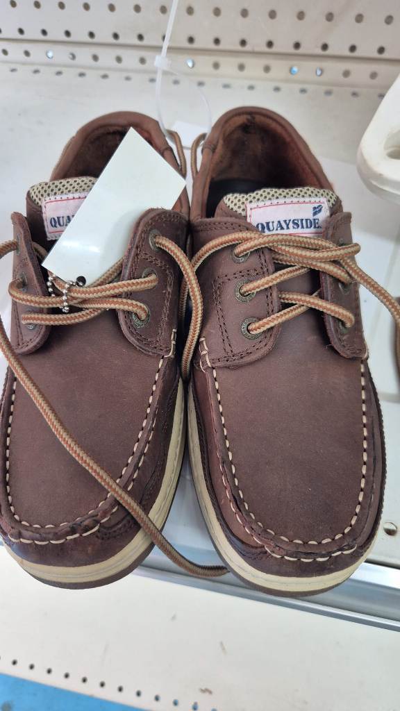 Quayside brown leather deck shoes size 40, zapatos nauticos de cuero marrones talla 40