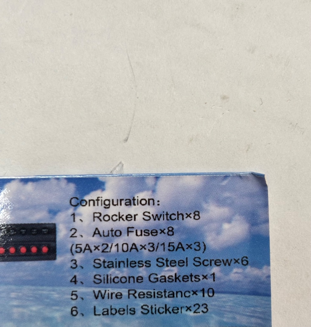 8 way panel 235x90mm