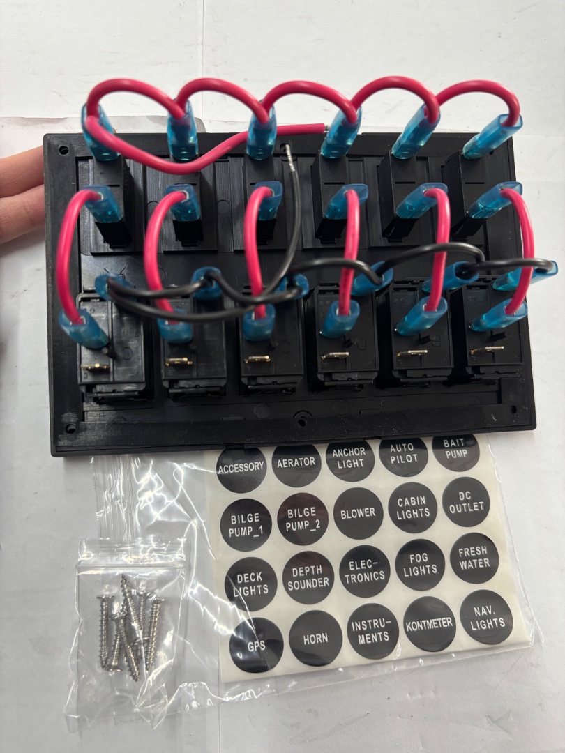 6 way switch panel 183x120mm