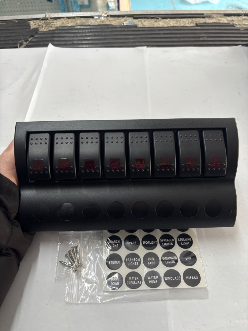 8 way switch panel 235x120mm